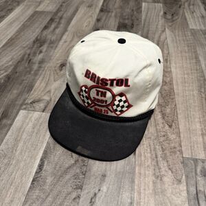 Vintage NASCAR Bristol TN 2001 retro cap hat white black